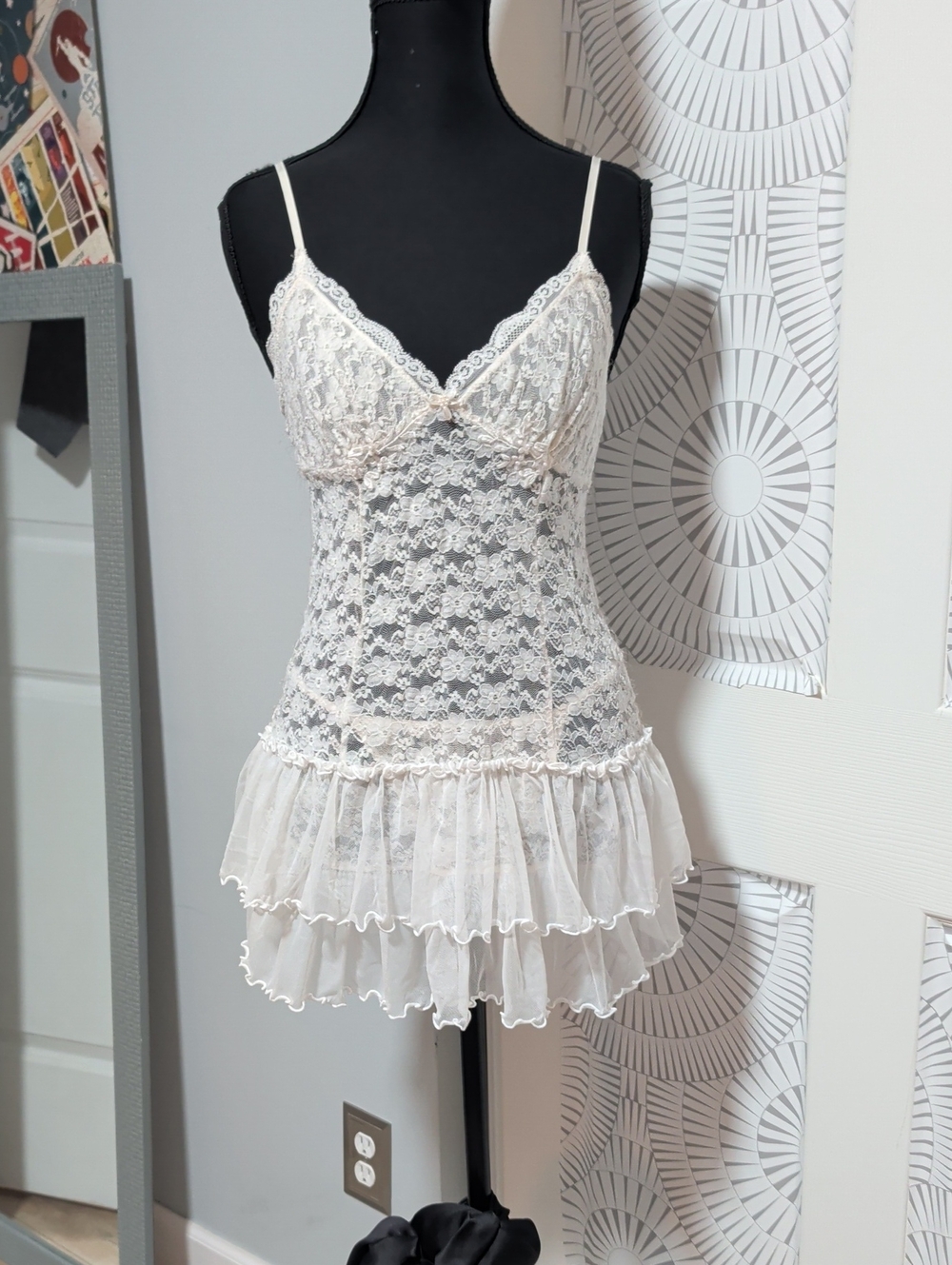 Lace Ruffled Chemise Slip